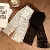 Silk scarf long strip high-end super fairy lace embroidered headscarf silk scarf women's headband hair tie bag streamer belt waist belt