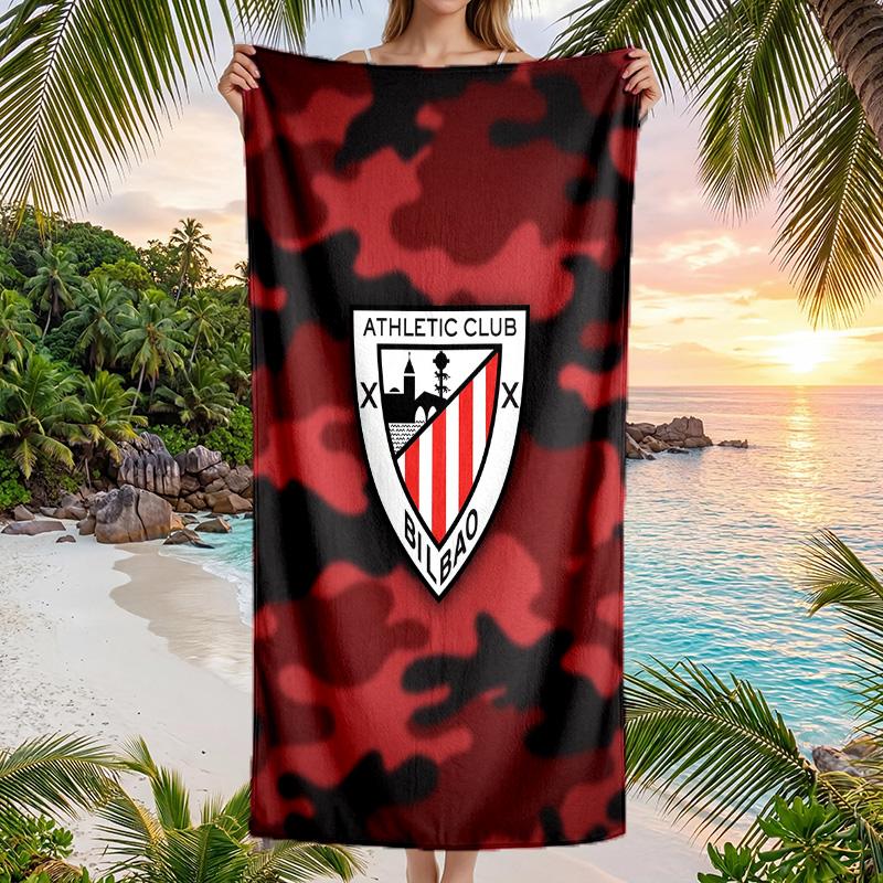 Athletic Bilbao Football Beach Towel Soft Microfiber Summer Towel Quick Dry Absorbent Towel for Beach Swimming Pool Travel