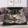 Cute tiger-spotted kitten pattern Flannel printed blanket suitable for all seasons suitable for living room office sofa travel