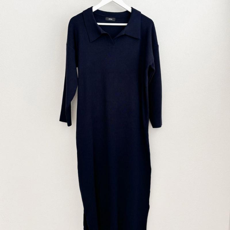 Shop   Women S Collar Neck Side Slit Long dreSS Black Ara Wdr 3863