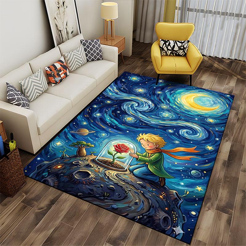 Little Prince Starry Night Carpet suitable as a non-slip mat for the living room or bedroom sofa