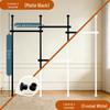 Adjustable Wardrobe Rack: Retractable Floor-to-Ceiling Clothes Hanger and Storage for Bedroom Use.