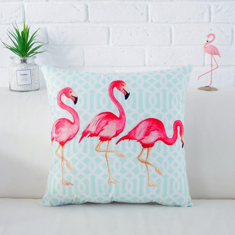 Fresh Flamingo American Nordic Style Velvet Pillowcase Car Sofa Cushion Pillow Windowsill Decorative Pillow