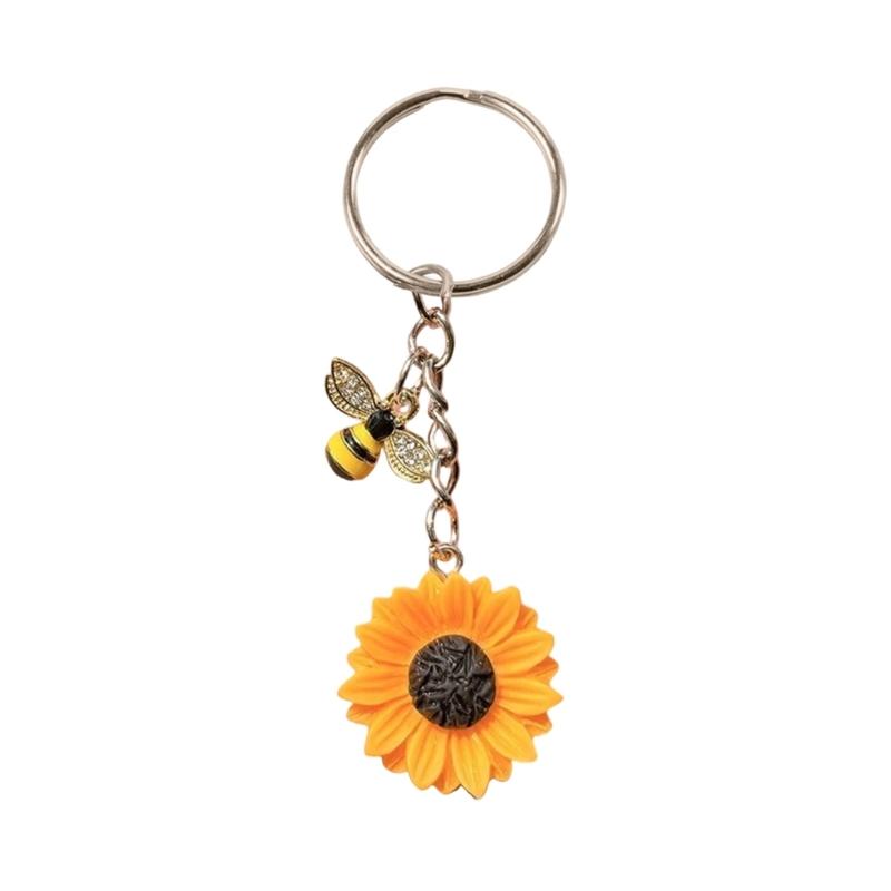 Sonnenblumen-Anhänger Schlüsselanhänger Für Naturliebhaber Mit Realistischem Harz Und Design