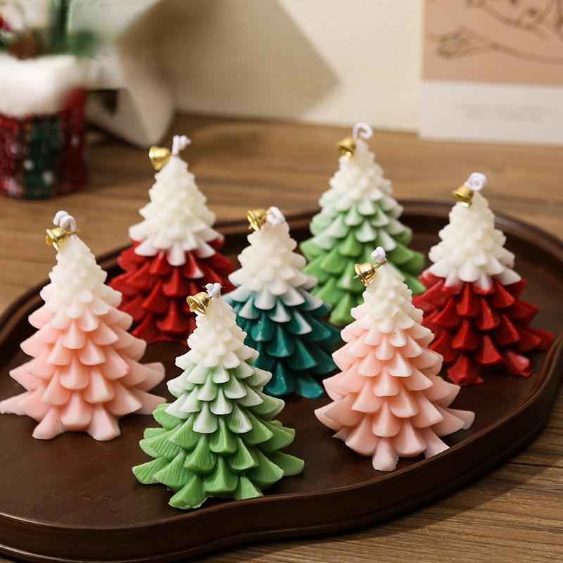 Christmas Tree Pine Aromatherapy Candle Gypsum Mold Christmas Series Candles Silicone Mold Table Decoration Silicone Mould