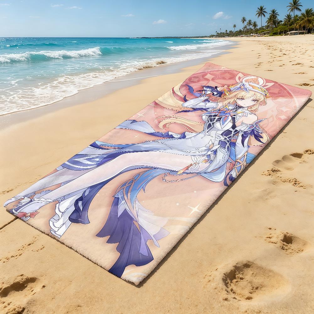 Genshin Impact Nicole Handtuch Für Camping im Freien Strandhandtuch Super Saugfähig Schnell Trocknend Sommerhandtuch