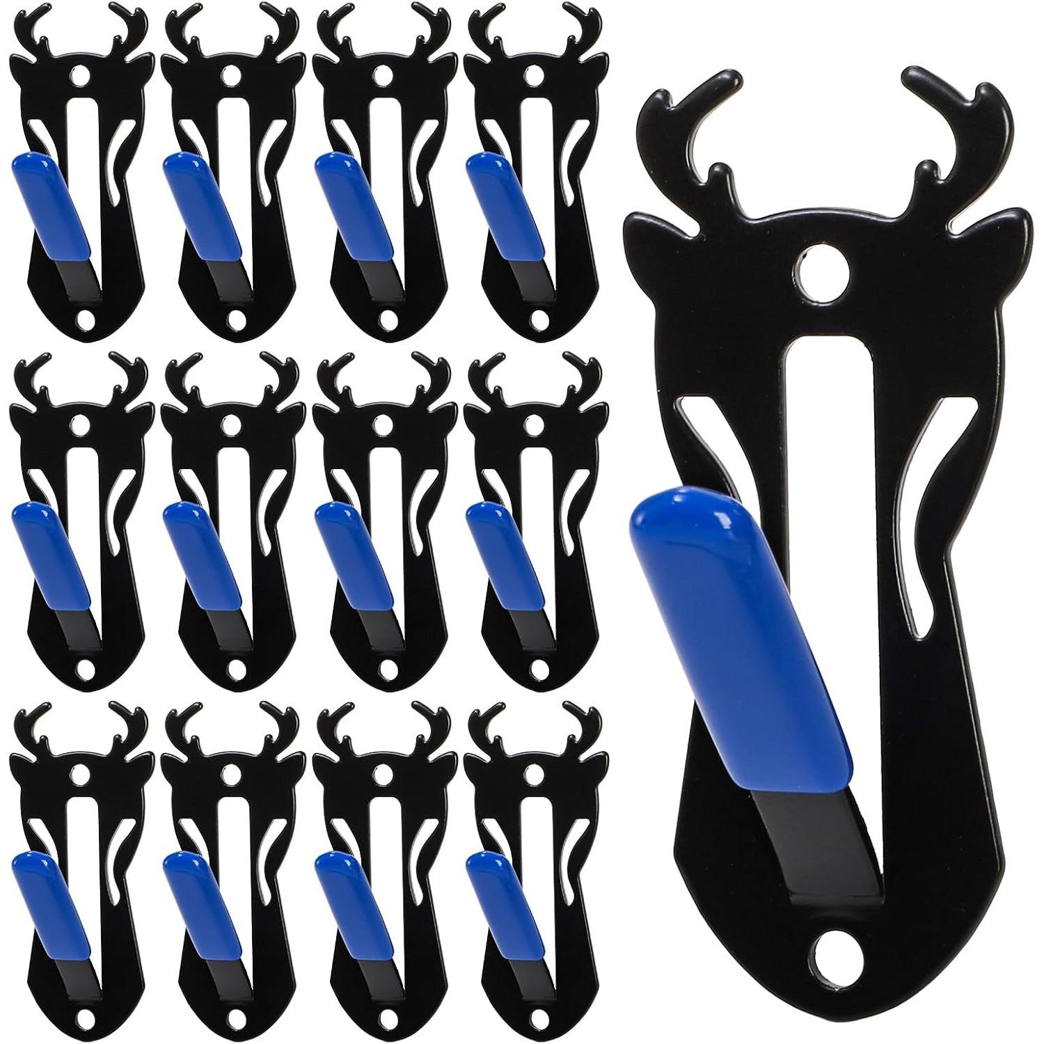 12 Packs Mount Skull Hanger, Deer Skull Hanger, Pronghorn Style Deer Head Hanger, Mount Bracket Wall Mount, Skull Hooker with Simple Easy Installation синий