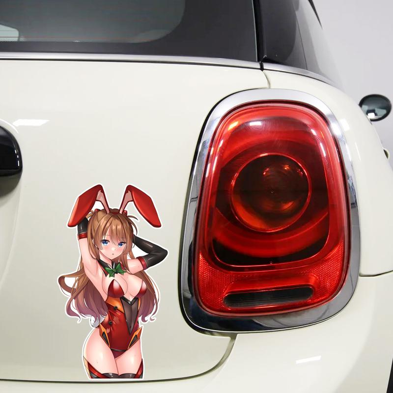 DM84#8.5x15cm Cute Anime Girl With Red Rabbit Ears Vinyl Car Sticker  Waterproof Vinyl Decal Car Accessories Decor
