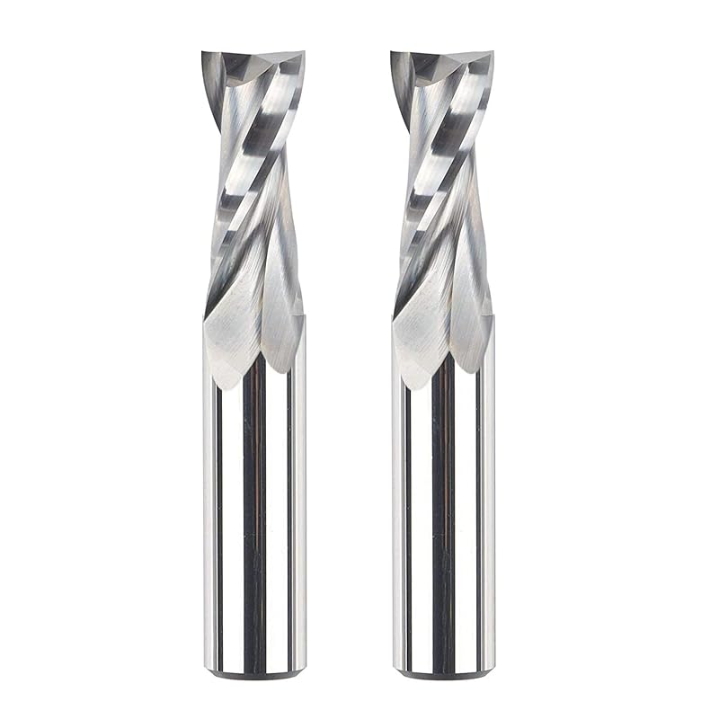 SpeTool Upcut Spiral CNC Router Bits with 1/2 Inch Shank , 1/2 Inch Cutting Diameter HRC55 Solid Carbide CNC End Mill for Wood Mortises and Cutting