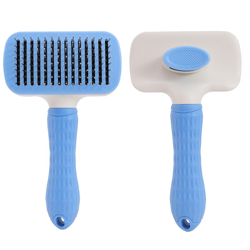 One-Click Self-Cleaning Dog Hair Comb - Stainless Steel Pet Shedding Brush