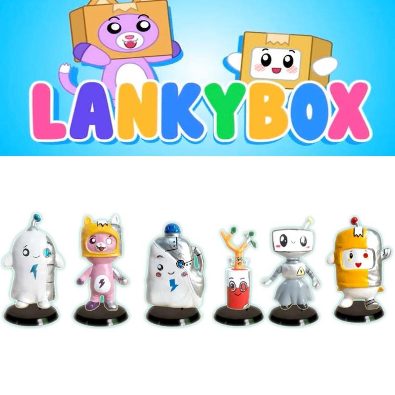 Lankybox Cat Toy Pvc Figurines Set Of 6 In Opp Bag