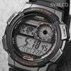 Casio 100 m vanntett digitalklokke for menn AE-1000W-1A + LCD-filmsett