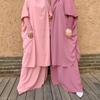 Loriya Fashion Temperament Solid Color Swing Robe Dress Set XKLR459 (2021)