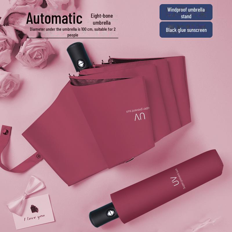 

Автоматический черный складной зонт от солнца с защитой от УФ-излучения для женщин 55cm*8K