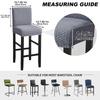 Jacquard Bar Chair Cover Short Back Scandinavian Stool Seat Covers Slipcovers Hotel Dining Small Size Solid Color Chair Case 1pc