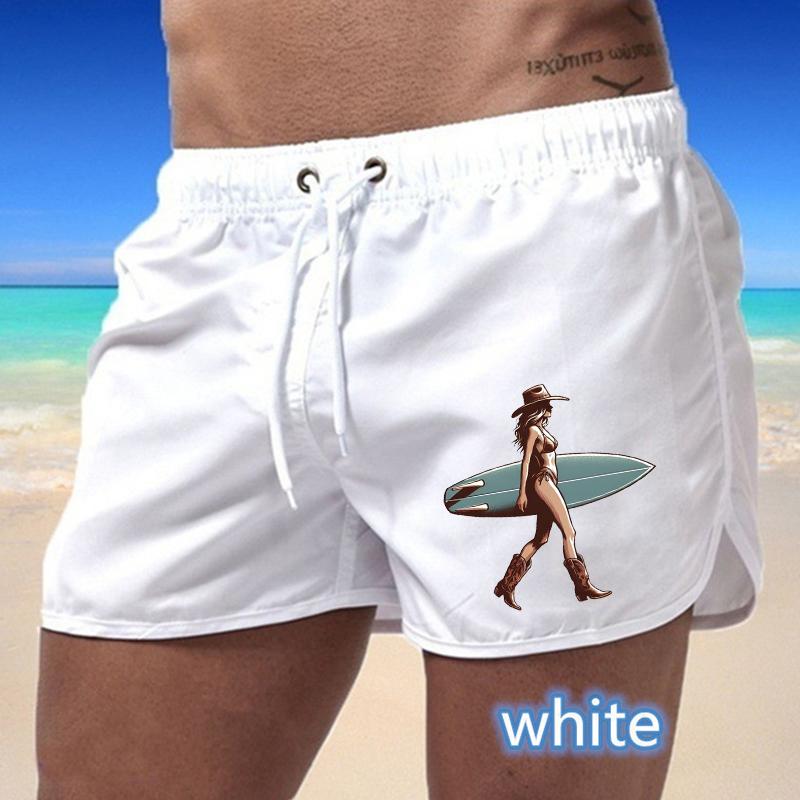 BBK-77 Sommer Neue Herren Schnelltrocknende Badehose Sporthose Bademode Badeshorts Joggingshorts Sportlich Kreativer Basketball-Print