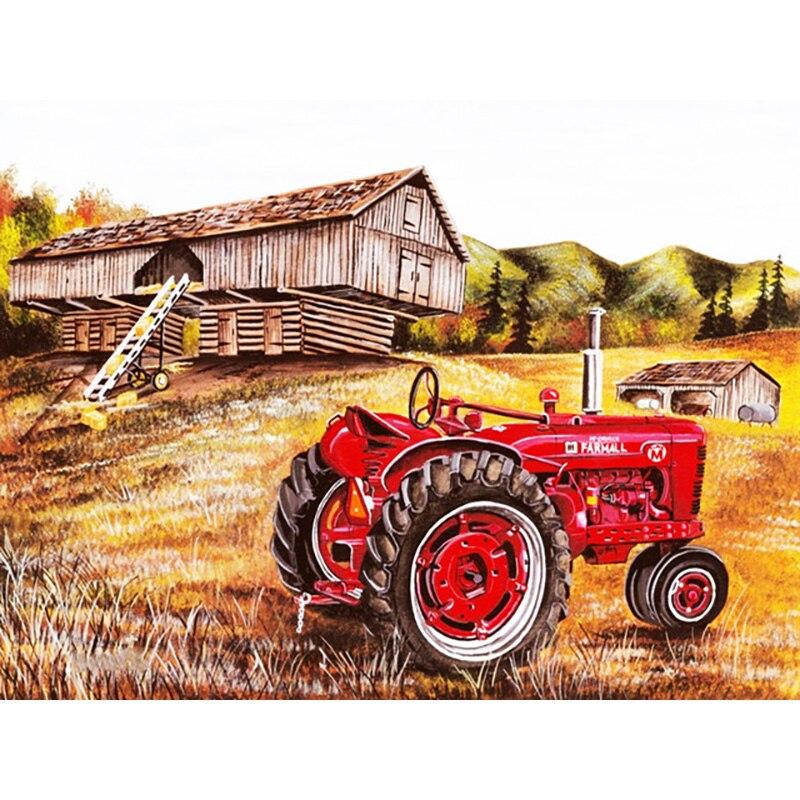 

5D DIY Алмазная картина Сельскохозяйственный автомобиль Алмазная вышивка Крестиком Ремесла Полный круглый дрель Домашний декор Ручной подарок Full Round 15x20CM