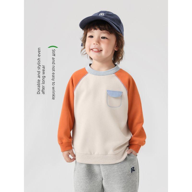 Right European Style Boys' Casual Sweatshirt Children's Spring and Autumn Pullover Long-Sleeve Top 2026 New Children's Clothing Baby Clothes