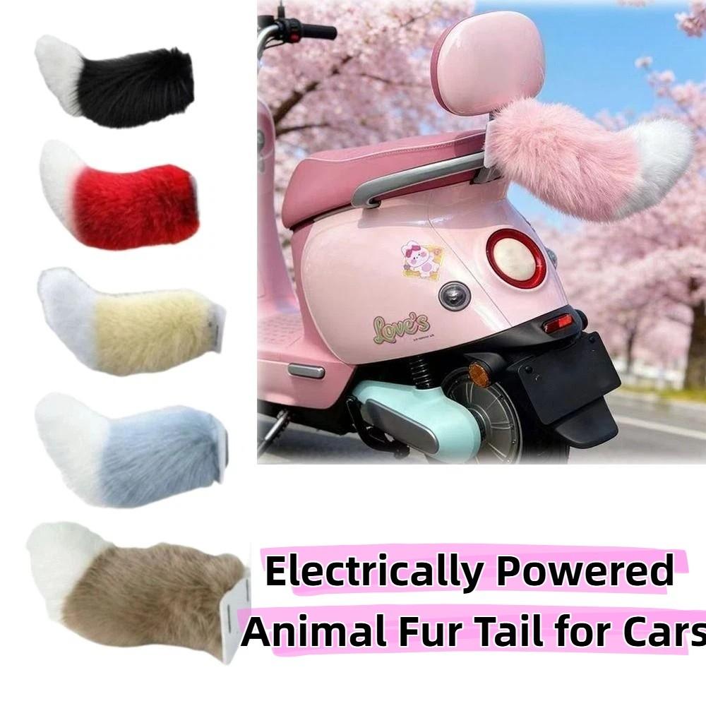 Rechargeable Sound Activated Moving Tail Fluffy Plush Plush Wagging Tail Electric Bicycle