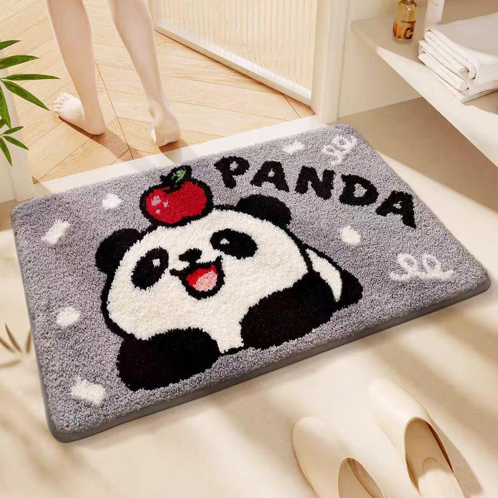 Cartoon Bathroom Toilet Faux Cashmere Floor Mat - Dirt-Resistant & Easy To Clean