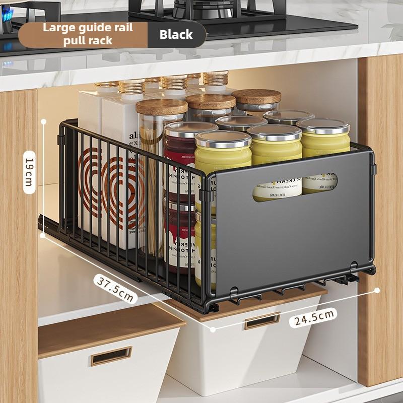 Kitchen Storage Rack Home Seasoning Sorting Rack Bathroom Deep Cabinet Storage Cabinet Internal Basket Pull-out Storage Box