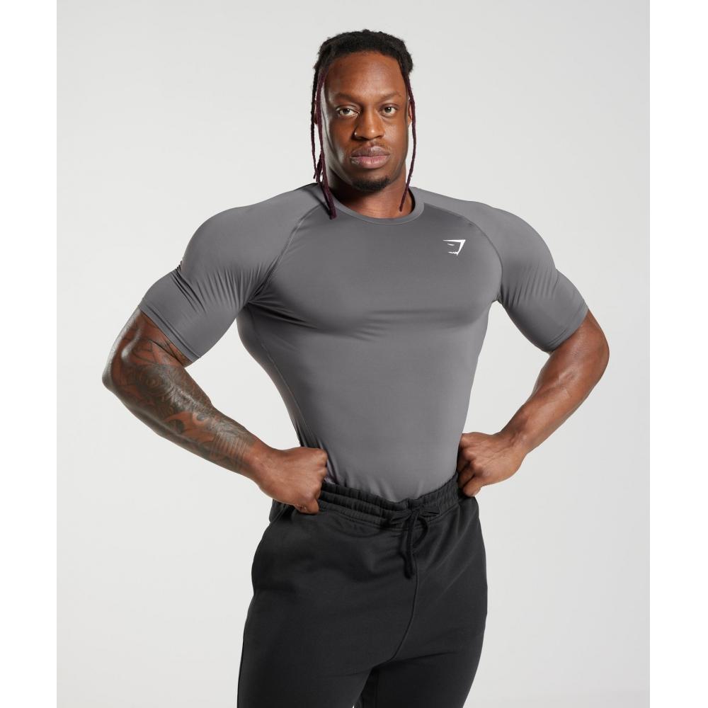

Футболка GYMSHARK Element Baselayer, силуэт, серая A1A3G GBP4