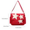 Schultertasche mit kontrastfarbigem Sternmuster, modisch lässig, bequeme Träger, großes Fassungsvermögen