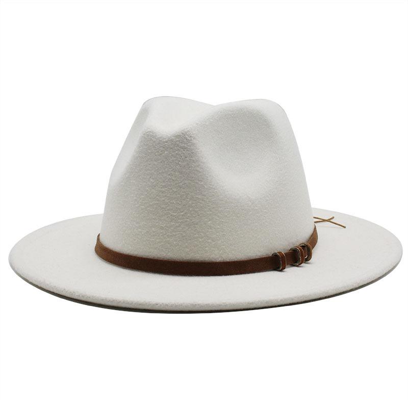Britse Retro Hoge Hoed Trendy Vilthoed Wollen Platte Rand Jazzhoed Heren- en Dameshoeden