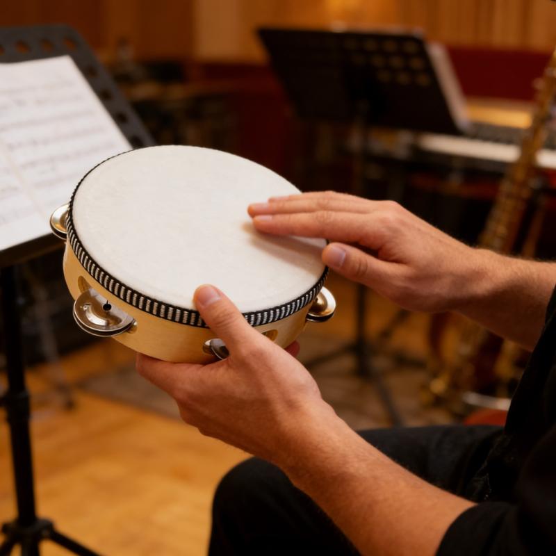 6inch Hand Held Drum Tambourine Drum Metal Jingles Percussion Musical Instrument For KTV Party Games