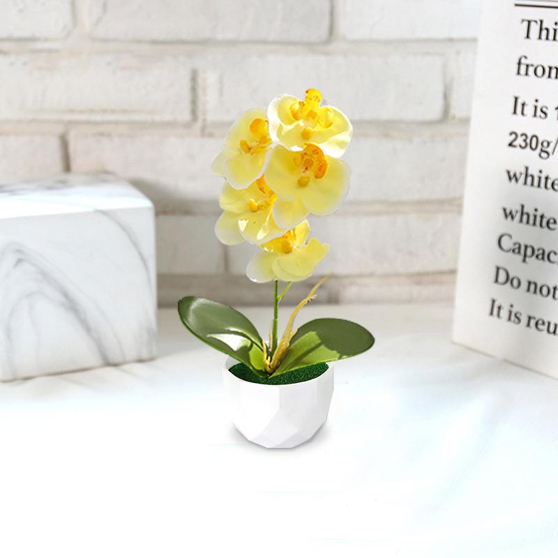 Artificial Flower Simulation Butterfly Orchid Potted Bonsai with Pot Creative Fake Potted Plants Simulated Silk Flower Decor