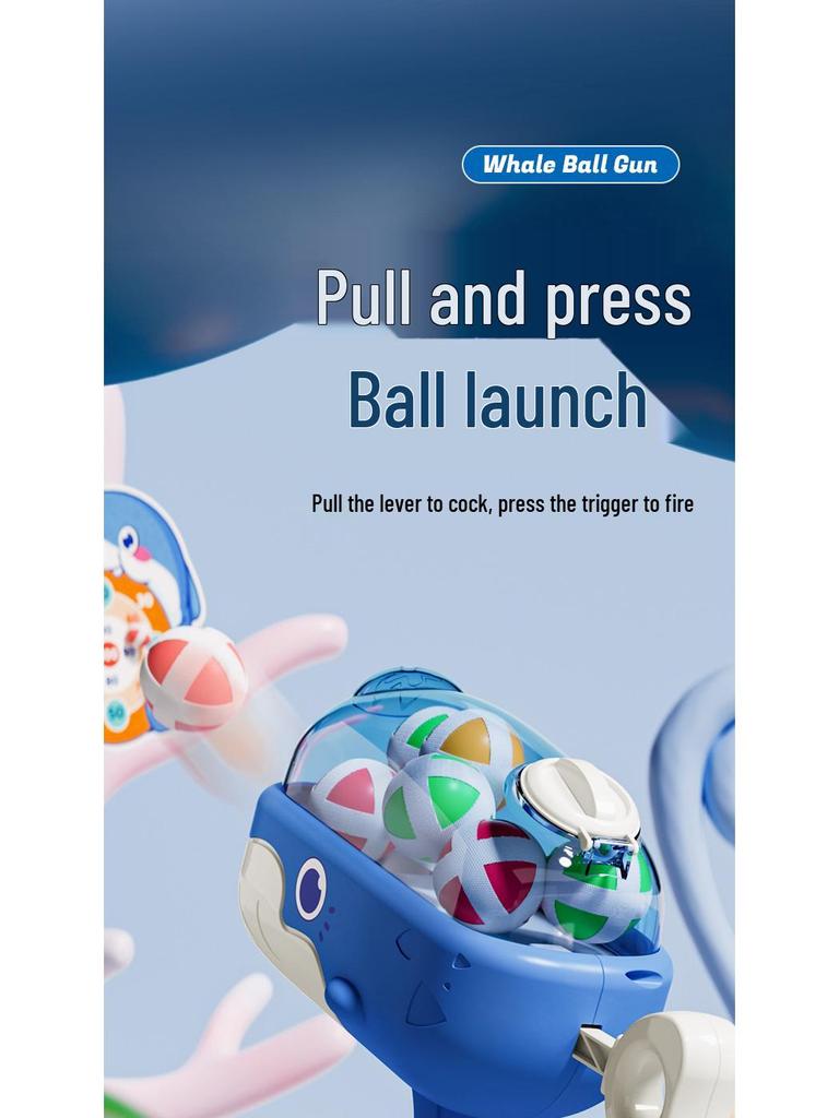 Cross-Border Whale Sticky Ball Gun: Interactive Shooting Toy for Kids and Parents