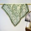 Retro light luxury high-end carriage cotton and linen scarf, spring and autumn new 71cm small square scarf, foreign-style decorative versatile scarf