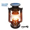 Solar Vintage Lantern Portable Hanging Camping Light For Garden Yard Decor Outdoor Hiking Emergency Lighting