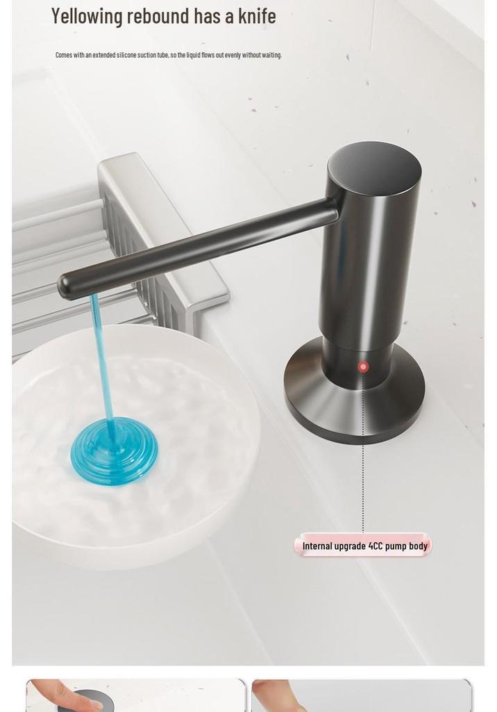 304 Stainless Steel Commercial Soap & Hand Sanitizer Dispenser for Dishwashing Sink