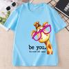 Funny Giraffe Print Short Sleeve TShirt Unisex Unisex Round Neck Casual Streetwear Cotton Printed Graphic Tees Unisex Clothes