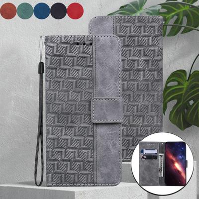 Geometrické Reliéfní Kožené Pouzdro Pro Google Pixel 9A/8A/Pixel 7A/Pixel 9/Pixel 6 6A Stojánek Peněženka Přihrádky na Karty Kryt pro Google Pixel 5 5A Pro