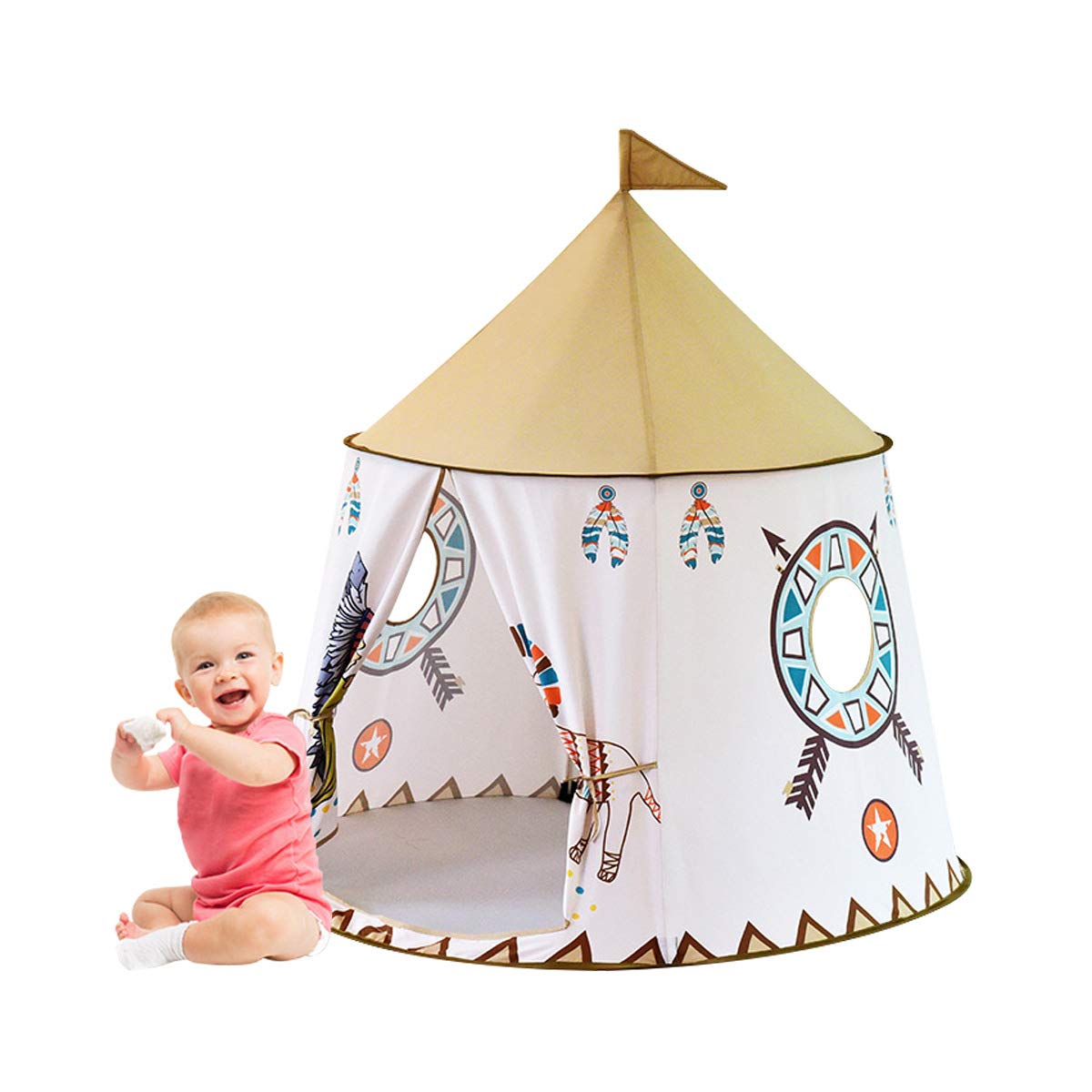 

HIUGO Kids Tent, Foldable Secret Base Playhouse for Indoors, Backyards, and Parks, Includes Storage Case, Stylish BirthdayChildren s Day Gift