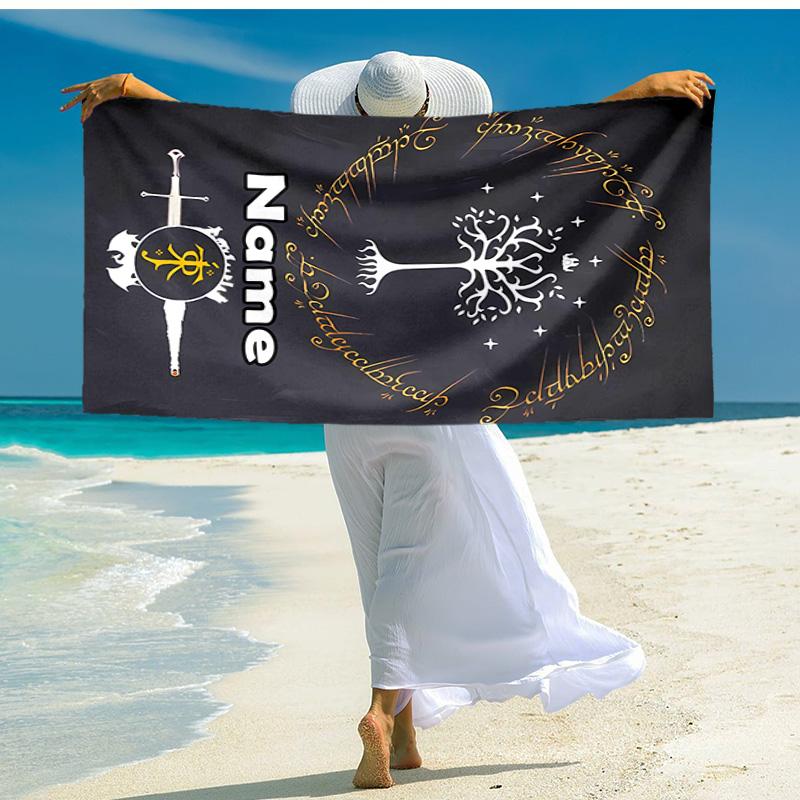 Personalized Customized Proof Beach Towel with The Fellowship of the Ring Pattern - Soft, Absorbent,quick-drying,perfect Swimming,camping&bathing