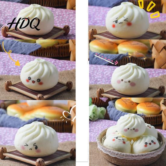 Dumpling Stress Ball Cartoon Steamed Bun Squeeze Toy Simulated Sensory Pinch Relief Gadget Fidget Relaxation Decompression Tool Slow Rebound