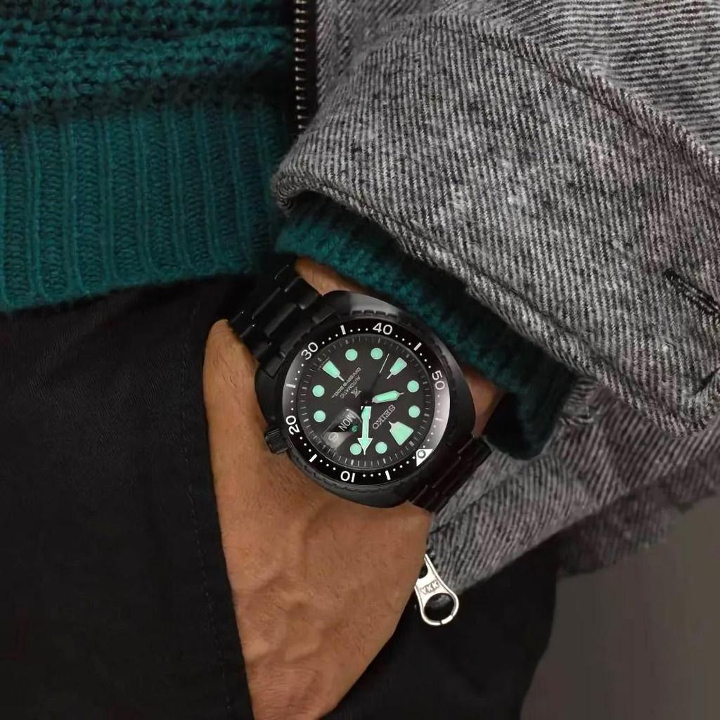 Seiko Prospex SRPK43 Series Automatic Night Vision Black Dial Diver Men’s Watch SRPK43K1