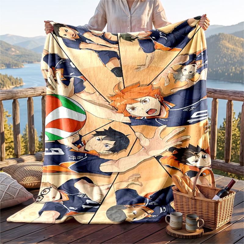 Warm Flannel Throw Blanket,Haikyuu Lightweight Cozy Blanket For Bed Sofa And Daily Use