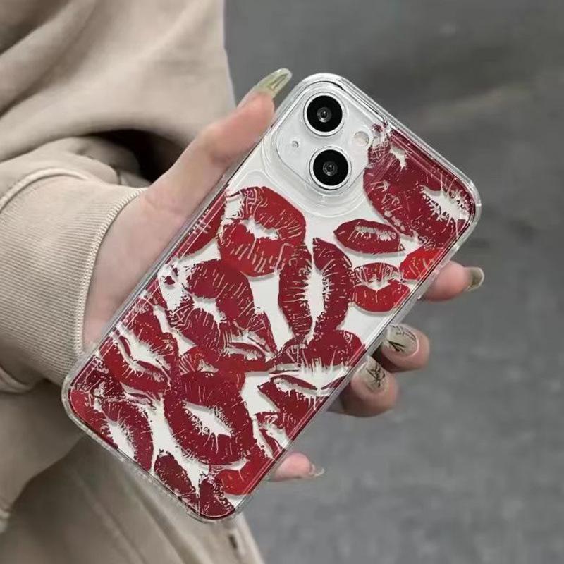 Red Lips Case: Compatible with iPhone Models 13-16, 12/11/XSM, Space Precision Design