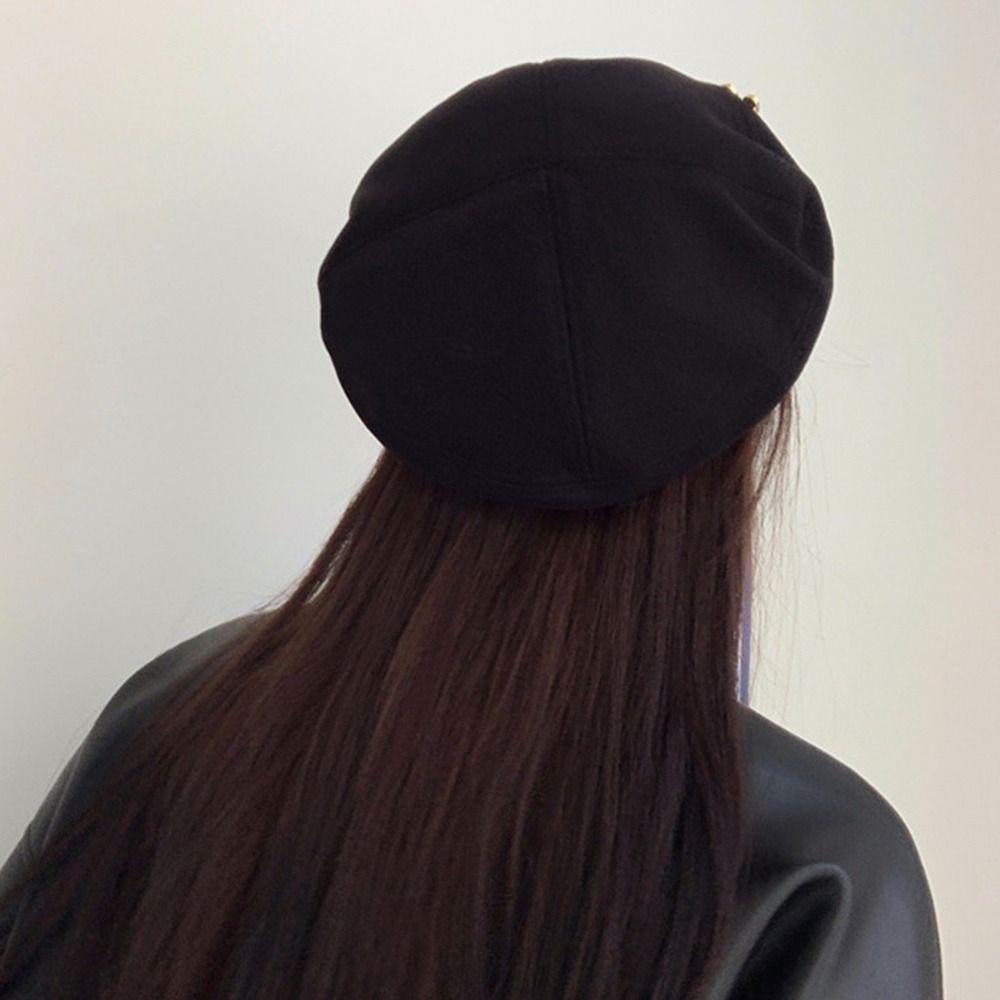 Breathable Vintage Heart Berets Woolen Love Painter Hat Elegant Women Beanies Cap