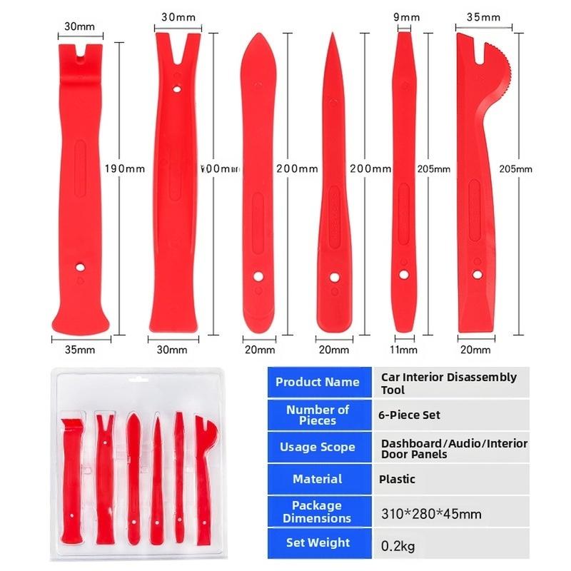 6pcs Car Panel Removal Tools Kit Nail Puller Radio Audio Door Pry Repair Car Clip Trim Dash Removal taller Set Hand Tools