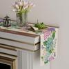 Watercolor Hydrangea Flowers Butterfly Spring Table Runner Wedding Decorations Summer Kitchen Dining Table Runners Party Decor