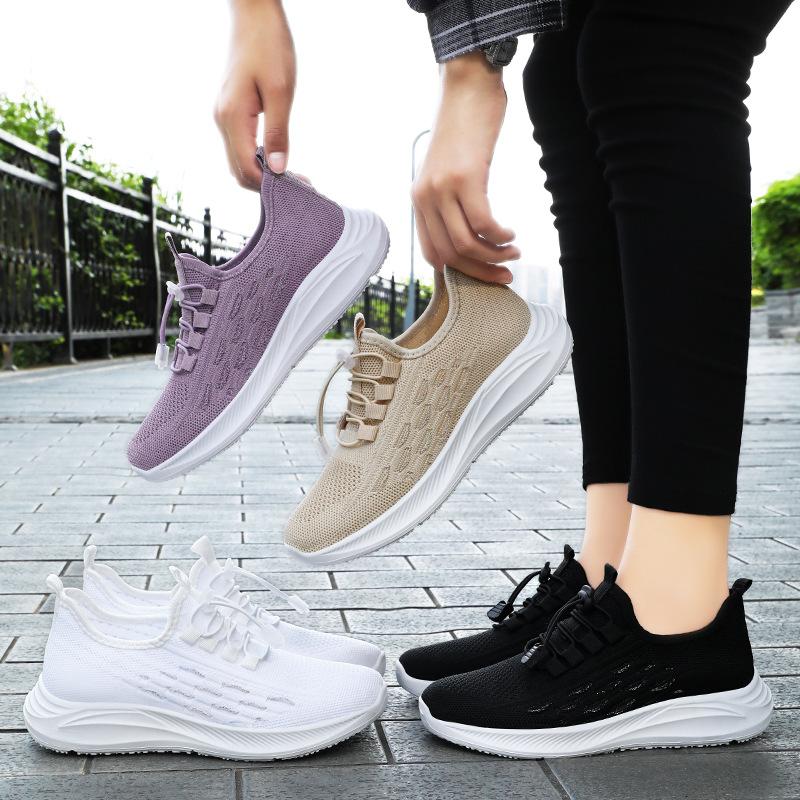 Boty pro ženy 2023 podzimní sportovní obuv pro všechny zápasy pro ženy Ležérní sporty létající pletení běžecké boty