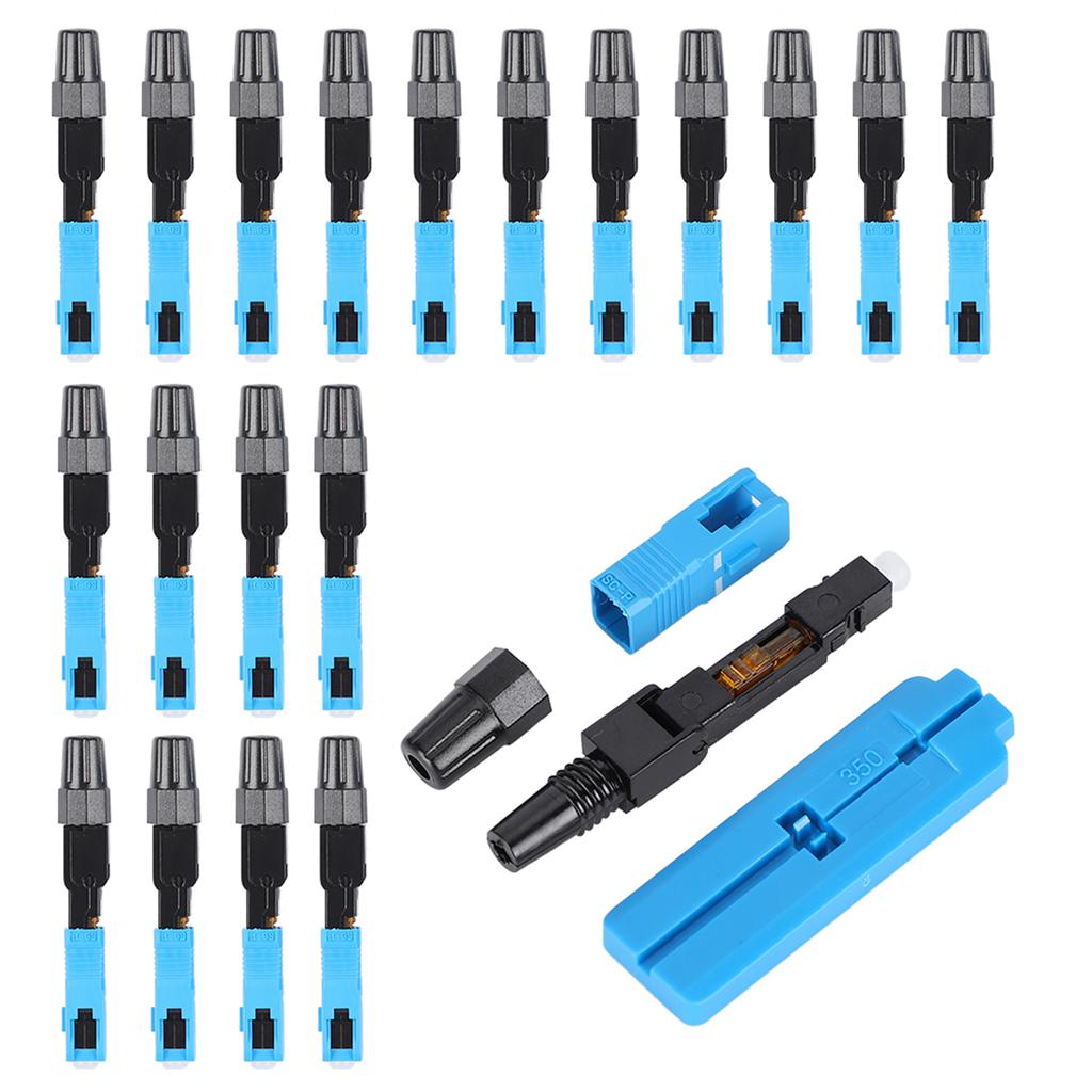 20Pcs Optic Fiber Quick Connectors Telecommunications Grade Embedded Reusable Sc UPC