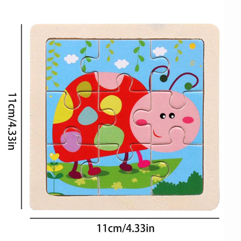 11cm/4.33in Holzpuzzle Cartoon Tier Verkehr Auto Holzpuzzles für Kinder Montessori Spiele Kinderspielzeug