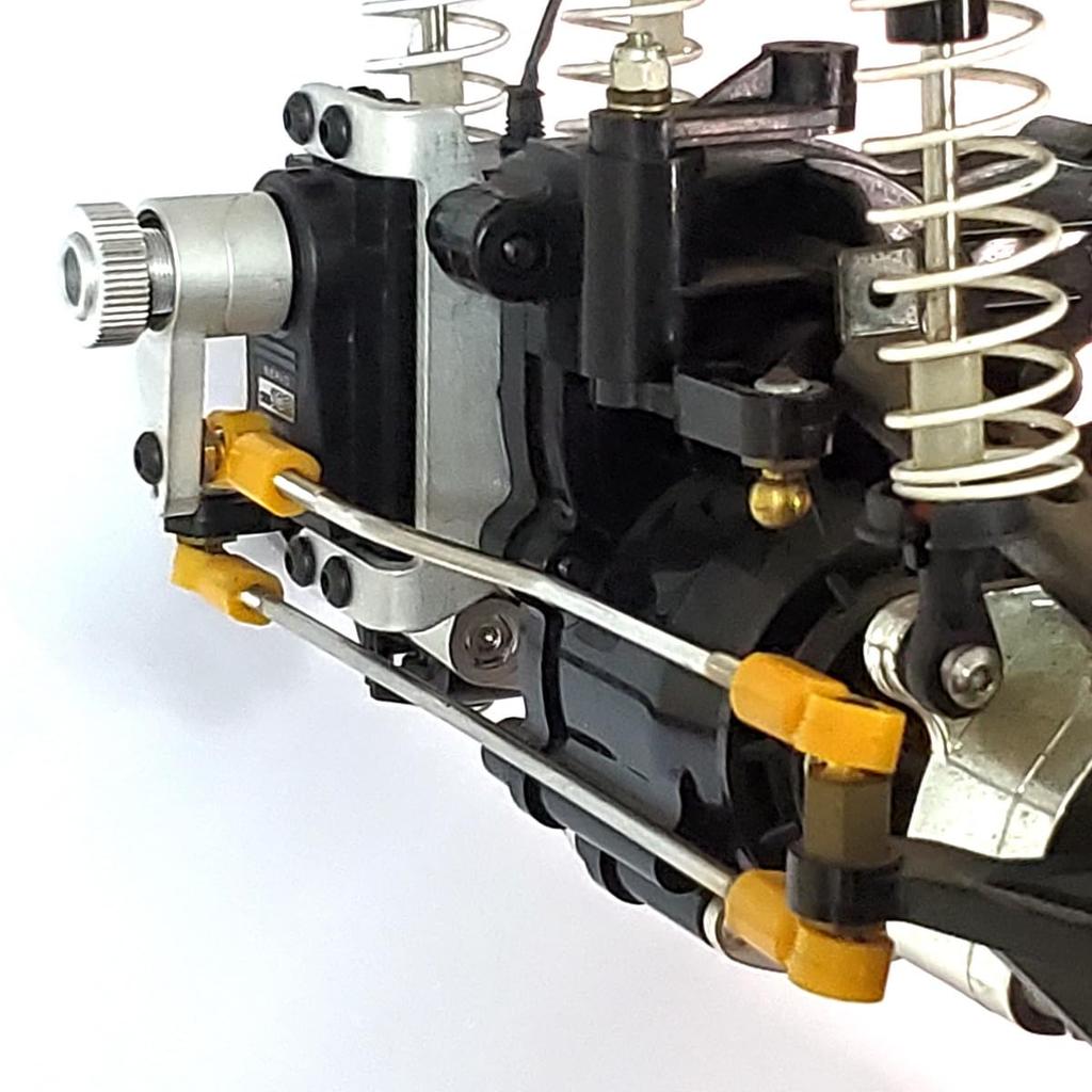 Kingfly Aluminum Alloy Servo Mount, Includes 25T Aluminum Half Arm Servo for Tamiya Bullhead/Super Clod Buster 4x4x4 (Side Mount)