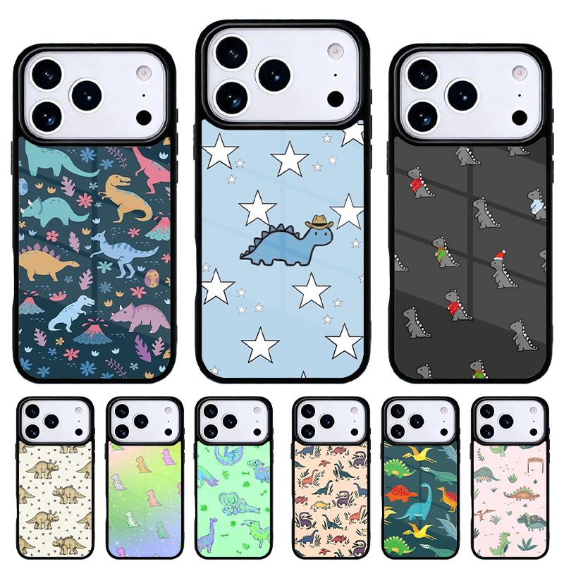 Lustiges Dinosaurier-Muster Dino Handyhülle für iPhone 17 16 15 14 13 Pro Max Rückabdeckung für 12 11 Pro Hülle